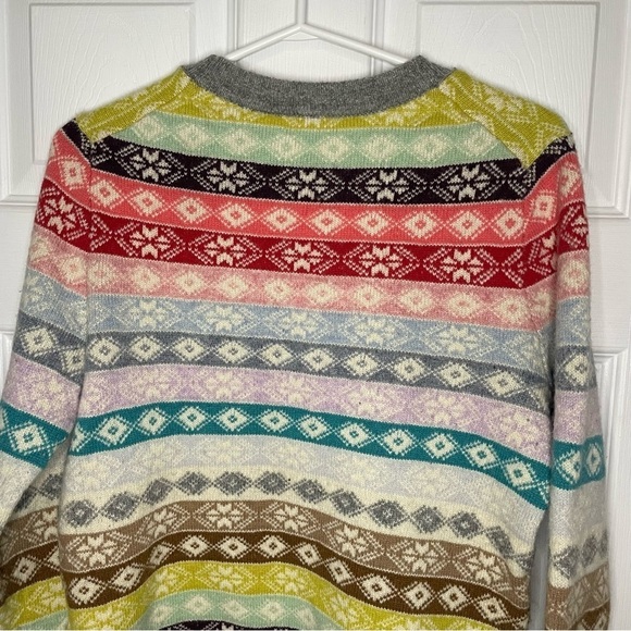 Gap Vintage Wool Crewneck Colourful Nordic Style Cozy Pullover Sweater Medium - Picture 5 of 7